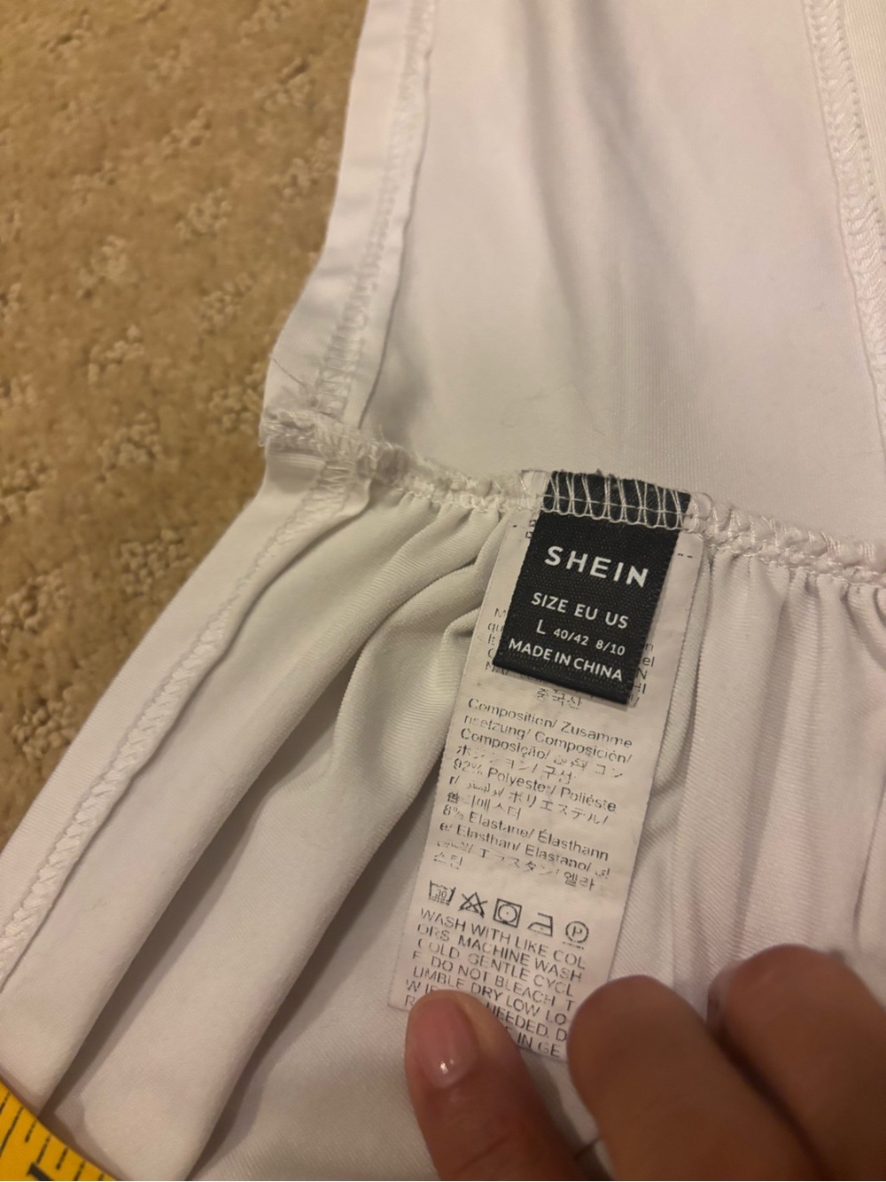 Women’s Coachella SHEIN White long sleeve off shlder top with Elastic Waist Sz L